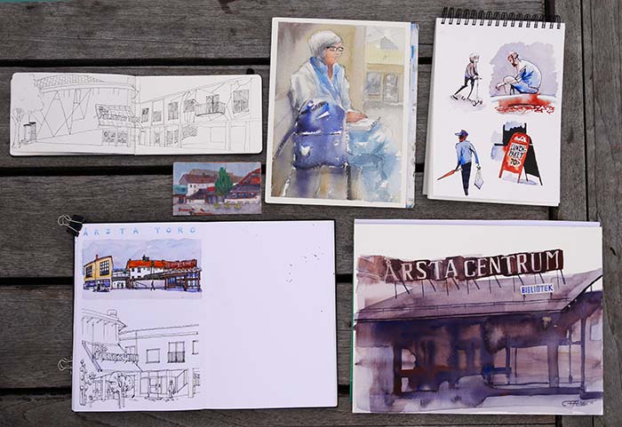 Gruppens skisser, Årsta torg.