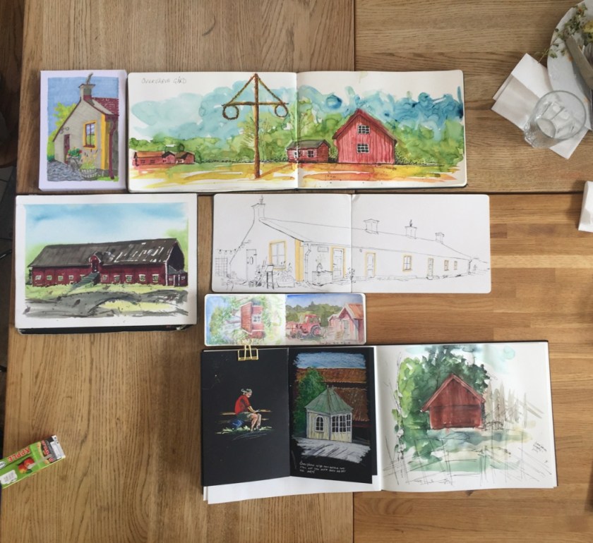 Teckningar från Överjärva gård.